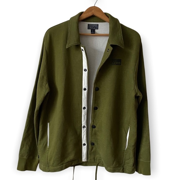 Converse | Green Oversized Button Down Sweater Jacket - Picture 3 of 12